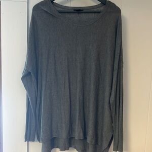 H&M Gray Crew Neck Sweater with Loose Fit and Boat Neck